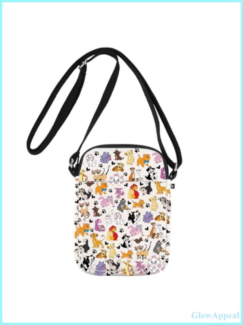 Cat Crossbody Bag Kitten Shoulder Bag Canvas Adjustable Strap Women's